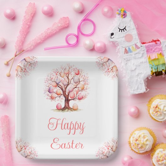 Assiettes En Carton Spring Tree Easter Egg Hunt (Fête)