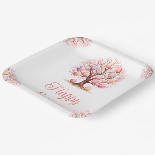 Assiettes En Carton Spring Tree Easter Egg Hunt (Angulaire)