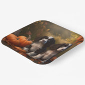 Assiettes En Carton Springer Spaniel Chiot Automne Citrouille de plais (Angulaire)