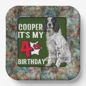 Assiettes En Carton Springer Spaniel Soirée personnalisée de 4e annive (Recto)