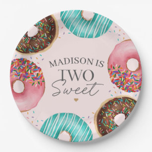 Assiettes En Carton Sprinted Donut 2e anniversaire Table Décor