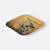 Assiettes En Carton Squelette Citrouilles Plaques papier Halloween (Angulaire)