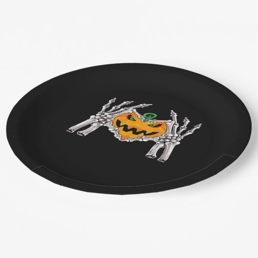 Assiettes En Carton Squelette Coeur main Signale Costume os (Angle)