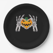 Assiettes En Carton Squelette Coeur main Signale Costume os (Devant)