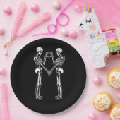 Assiettes En Carton Squelette Coeur Mains signe Halloween Costume Clas (Fête)