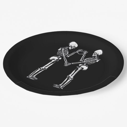Assiettes En Carton Squelette Coeur Mains signe Halloween Costume Clas (Angle)