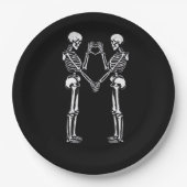 Assiettes En Carton Squelette Coeur Mains signe Halloween Costume Clas (Devant)