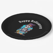 Assiettes En Carton Squelette cool dans un Halloween de chapeau haut d (Angle)