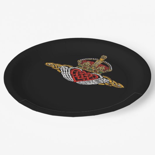 Assiettes En Carton Squelette Couleur Claddagh (Angle)