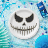 Assiettes En Carton Squelette déplaisante Halloween ronde (Fête)