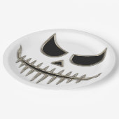 Assiettes En Carton Squelette déplaisante Halloween ronde (Angle)