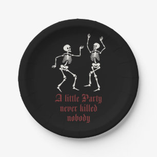 Assiettes En Carton Squelette d'Halloween contemporain
