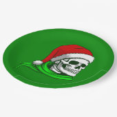 Assiettes En Carton squelette gothique de Noël père Noël (Angle)