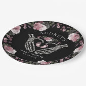 Assiettes En Carton Squelette gothique Mains Coeur Bébé Fille Douche (Angle)
