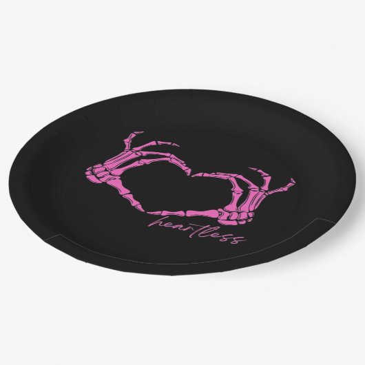 Assiettes En Carton Squelette insensible mains Classique (Angle)