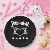 Assiettes En Carton Squelette main avec, Halloween Design (Fête)