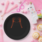 Assiettes En Carton Squelette Mains Coeur Signer Costume Drôle Hallowe (Fête)