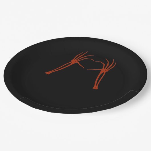 Assiettes En Carton Squelette Mains Coeur Signer Costume Drôle Hallowe (Angle)
