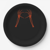 Assiettes En Carton Squelette Mains Coeur Signer Costume Drôle Hallowe (Devant)