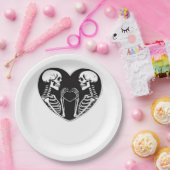 Assiettes En Carton Squelette Mains Coeur Signer Halloween Costume Ret (Fête)