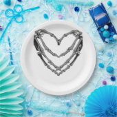 Assiettes En Carton Squelette Mains Coeur Signer Retro Costume Hallowe (Fête)