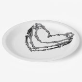 Assiettes En Carton Squelette Mains Coeur Signer Retro Costume Hallowe (Angle)