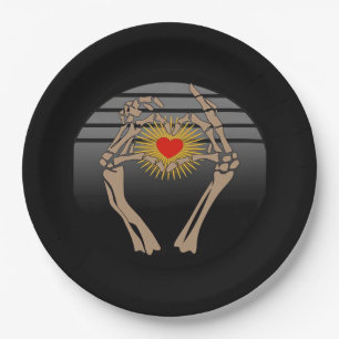 Assiettes En Carton Squelette Mains Faire Un Coeur Classique