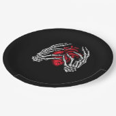 Assiettes En Carton Squelette Mains tenant Coeur Halloween Costume (Angle)