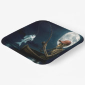 Assiettes En Carton Squelette pêche dans un bateau en bois (Angulaire)