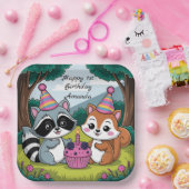 Assiettes En Carton Squirrel and Raccoon cute Birthday (Fête)