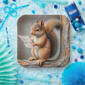 Assiettes En Carton Squirrel Lecture d'un Invitation de fête d'anniver (Fête)