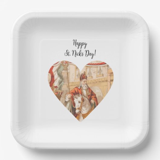 Assiettes En Carton St. Nicholas Heart Sinterklaas St. Nick's Day (Recto)
