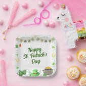 Assiettes En Carton St patrick aquarelle (Fête)