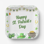 Assiettes En Carton St patrick aquarelle (Recto)