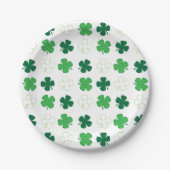Assiettes En Carton St Patrick Day Irlandais Shamrocks verts (Devant)