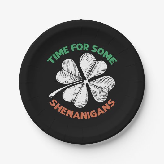 Assiettes En Carton St patrick De Temps Pour Certains Shenanigans Clov (Devant)