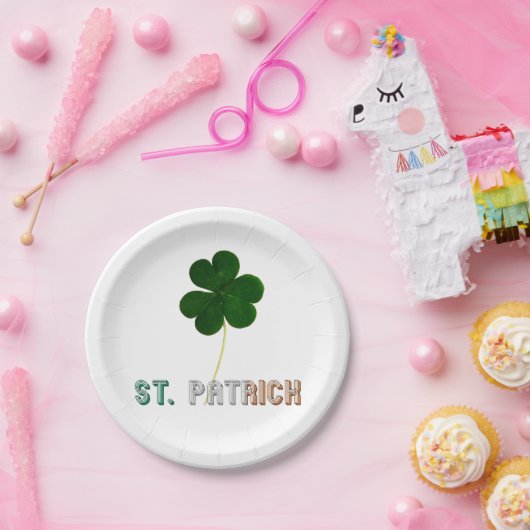 Assiettes En Carton St Patrick Shamrock Irlande Irlande Typographie