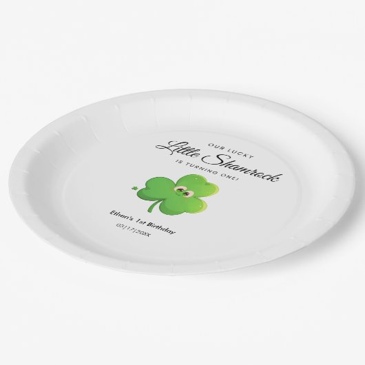 Assiettes En Carton St Patrick's Day Clover 1er anniversaire (Angle)