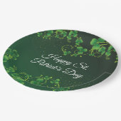 Assiettes En Carton St. Patrick's Day Green Vine Shamrock Irish Party (Angle)