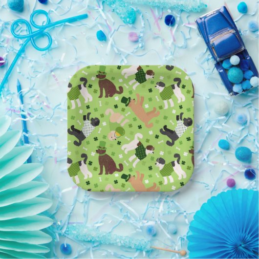 Assiettes En Carton St. Patrick's Day Labradoodle / Goldendoodle (Fête)