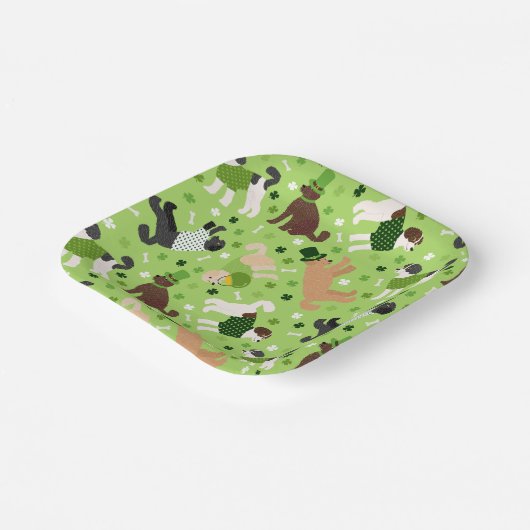 Assiettes En Carton St. Patrick's Day Labradoodle / Goldendoodle (Angulaire)