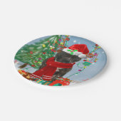 Assiettes En Carton Staffordshire Bull Terrier Dog dans la neige Noël (Angle)