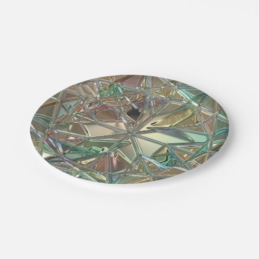 Assiettes En Carton Stained glass look colorful abstract (Angle)