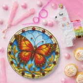 Assiettes En Carton Stained glass window butterfly (Fête)
