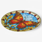 Assiettes En Carton Stained glass window butterfly (Angle)