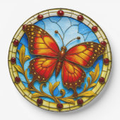 Assiettes En Carton Stained glass window butterfly (Devant)