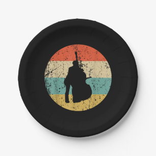 Assiettes En Carton Stand Up Bass Shirt - Vintage musique rétro