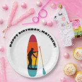 Assiettes En Carton Stand Up Paddle Board SUP Personnalisé (Fête)