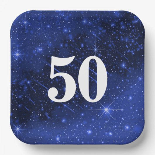 Assiettes En Carton Star Galaxy Pour 50e anniversaire (Recto)