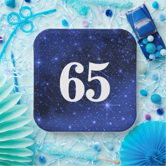 Assiettes En Carton Star Galaxy Pour 65e fête d'anniversaire (Fête)